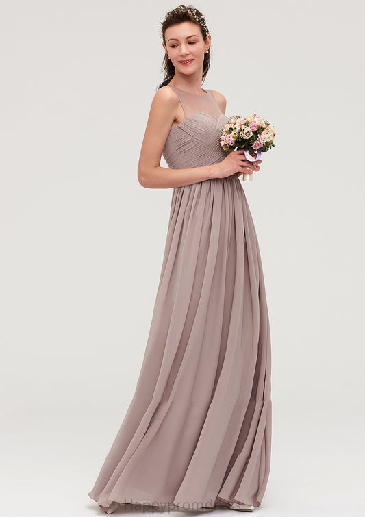 Sleeveless A-line/Princess Chiffon Long/Floor-Length Bridesmaid Dresseses With Pleated Reese XXSP0025479